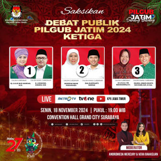 MALAM INI, Link Live Streaming Debat Terakhir Pilgub Jatim 2024 yang Diprediksi Lebih Seru