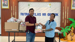 Jelang Idul Fitri, Rutan Gresik Tebar Peralatan Mandi Untuk Perkuat Hidup Bersih Warga Binaan
