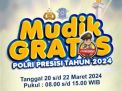 Polri Gelar Mudik Gratis, Berikut Cara Daftar dan Rute Tujuan