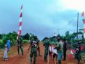 Satgas TNI dan Warga Merauke Kibarkan Bendera Merah Putih di Perbatasan Indonesia - Papua Nugini