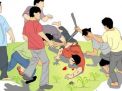 Jambret Bersenjata Tajam Berlumuran Darah Dihajar Massa