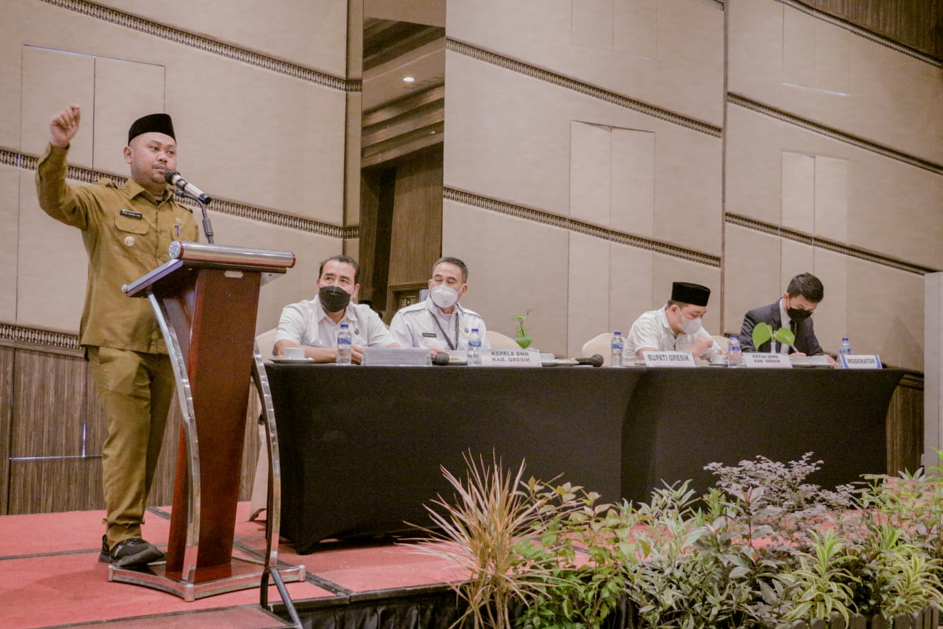 Buka Raker Antinarkoba, Bupati Gresik Gus Yani: Terus Sosialisasi dan Kampanyekan Bahaya Narkoba