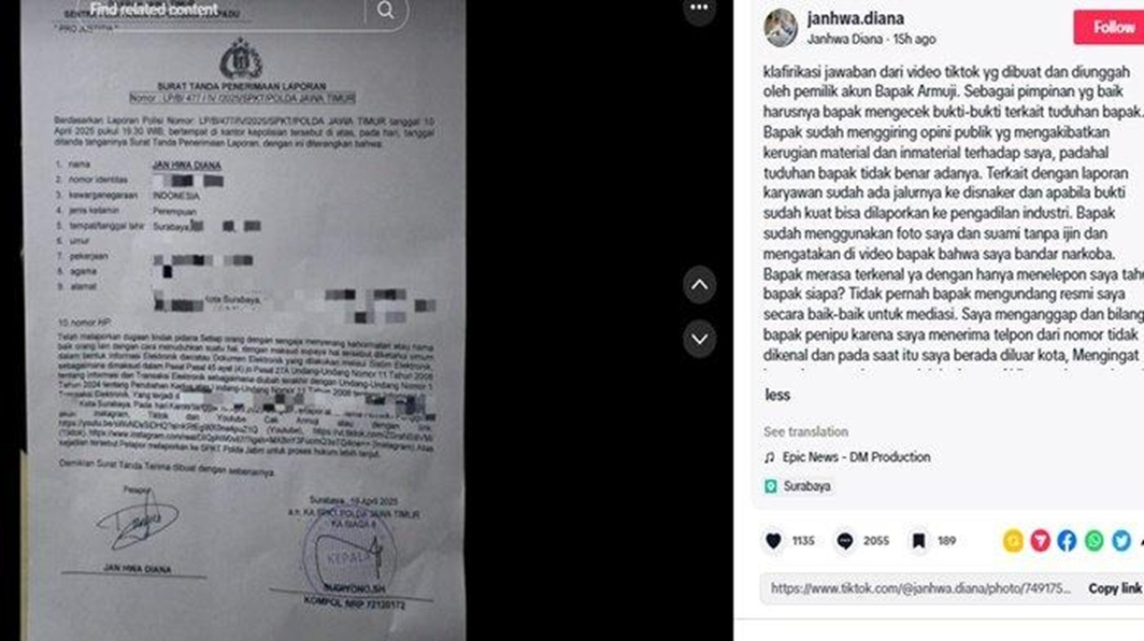 Mengapa Sebut Armuji Penipuan? Ternyata ini Alasan Jan Hwa Diana Polisikan Wawali Surabaya