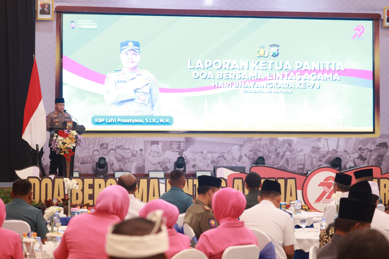 HUT Bhayangkara ke 79, Polda Jatim Gelar Doa Bersama Lintas Agama