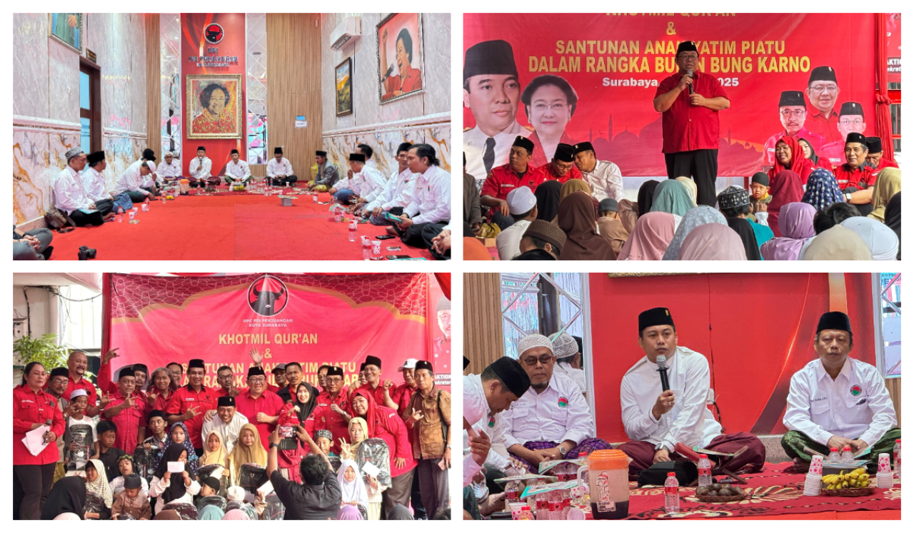 Politik Rangkaian BBK 2025: PDIP dan Bamusi Surabaya Gelar Khotmil Quran hingga Santunan ke 124 Anak Yatim