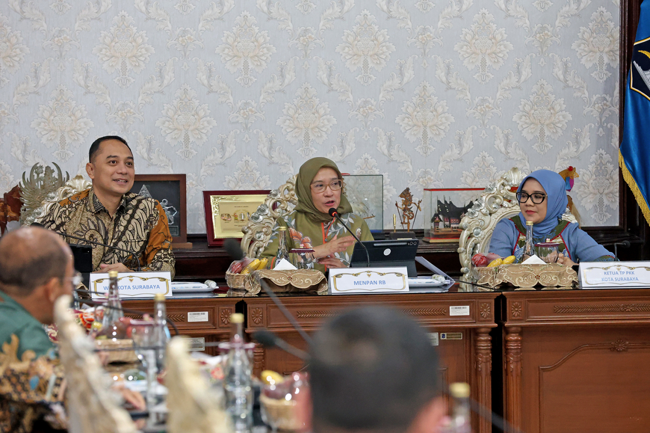 Wali Kota Eri Cahyadi Paparkan Capaian Pembangunan Surabaya di Hadapan Menteri PAN-RB