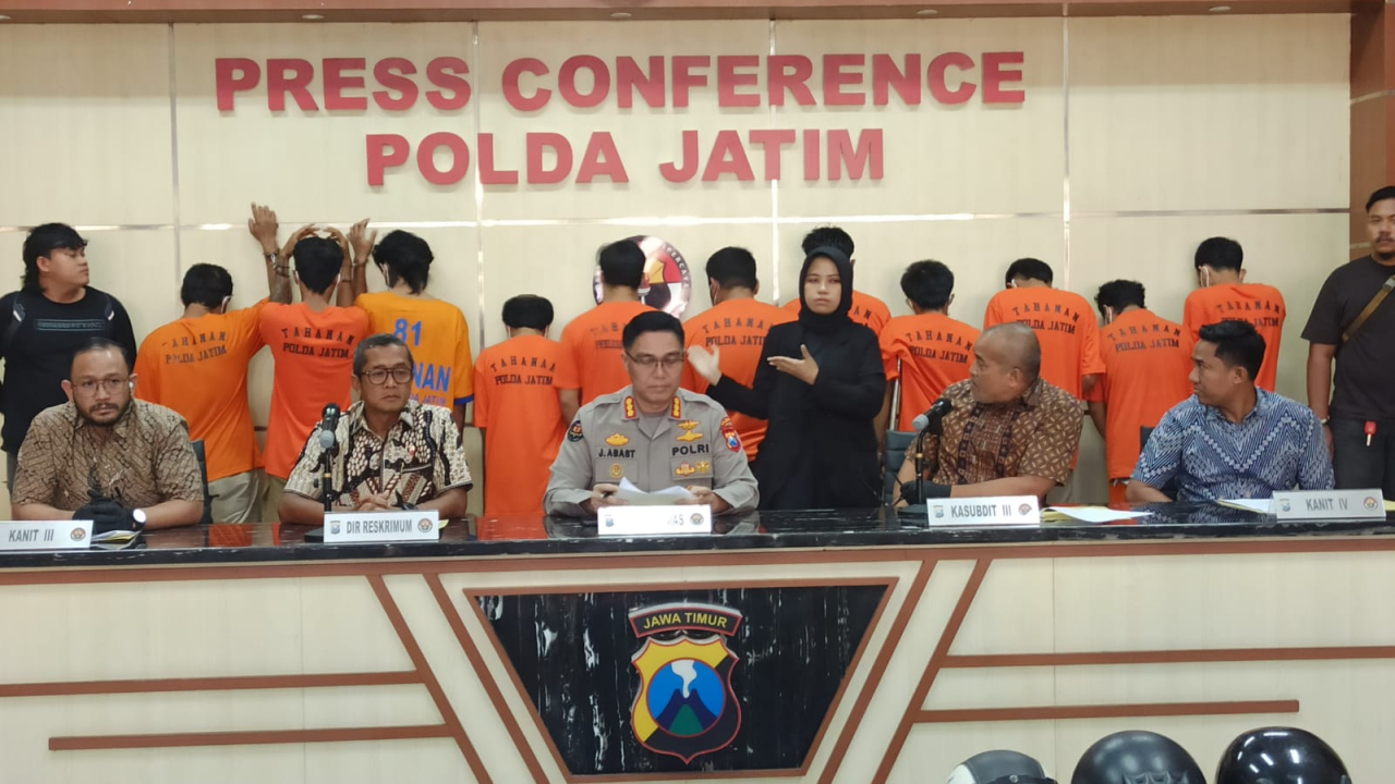 Beraksi di 4 Kota Jawa Timur, 12 Pelaku Curanmor Digulung, 17 Motor dan 1 Mobil Diamankan