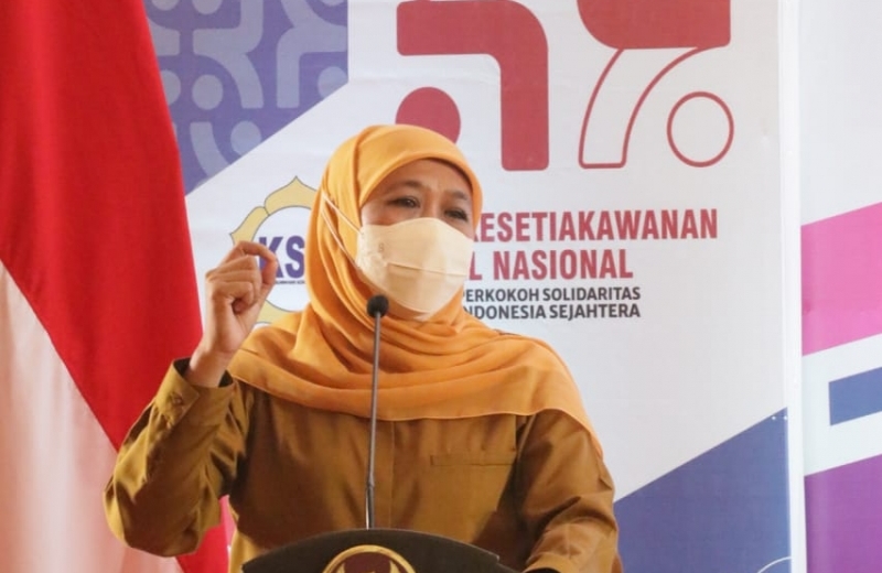 HKSN 2021, Gubernur Jatim Khofifah Indar Parawansa: Perkuat Gotong Royong