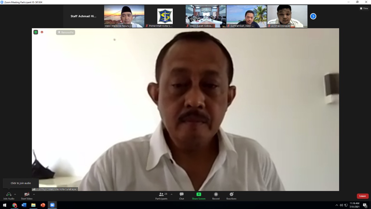 Cak Ji Inisiasi Forum Komunikasi Wakil Kepala Daerah se Jatim Sharing Penanganan Covid- 19