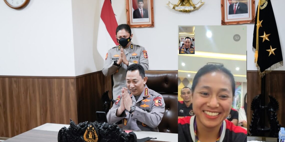 Kapolri Video Call Pesepeda Peraih Medali Sea Games