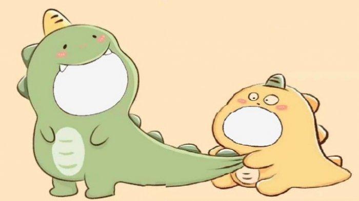 Link dan Cara Twibbon Dino Hijau dan Dino Kuning yang Viral di TikTok buat Couple Lucu-lucuan via Twibbonize Gratis