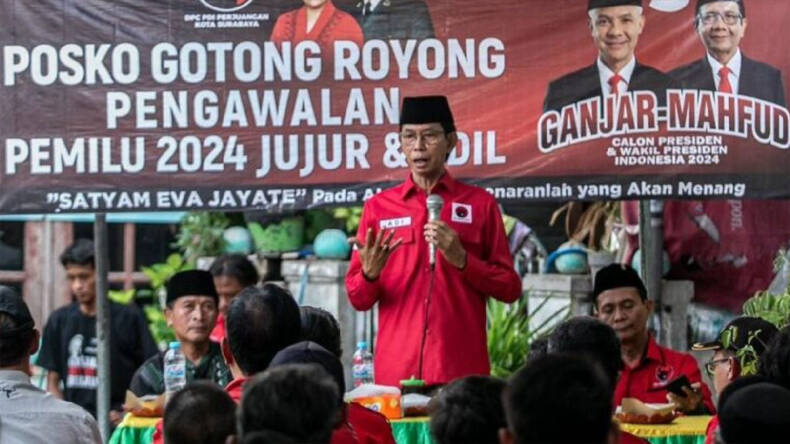 Posko Gotong Royong Berdiri di Kampung-kampung Surabaya, PDIP: Kawal Pemilu 2024 agar Jurdil
