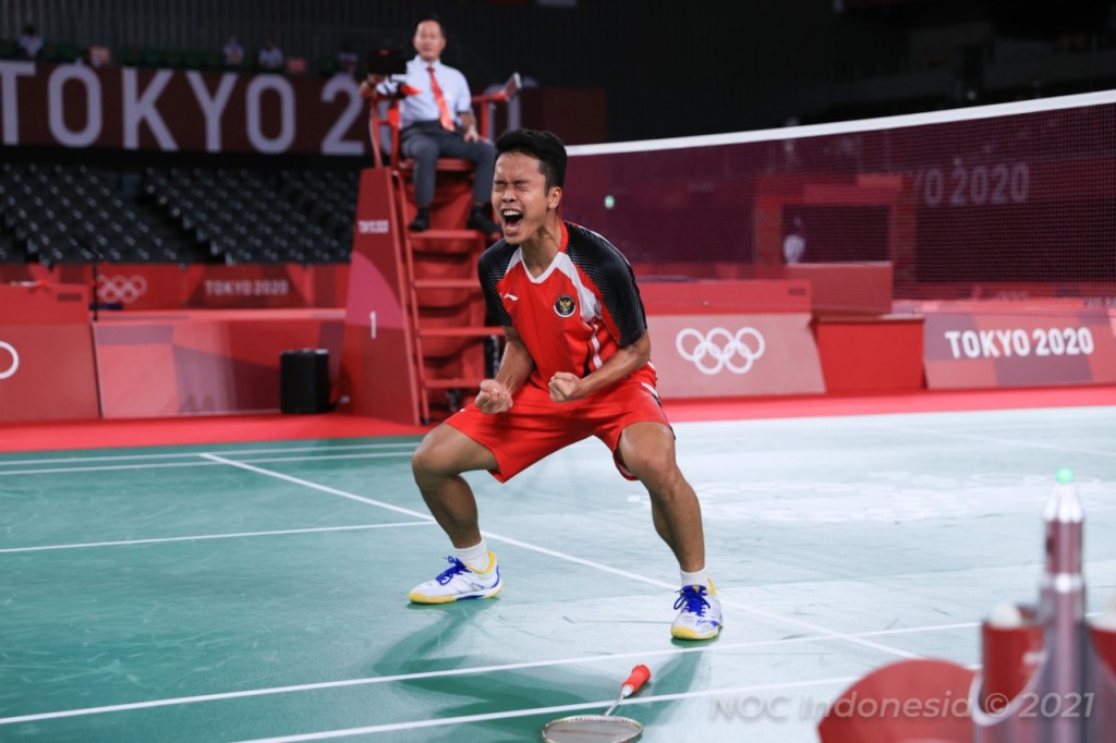 Giliran Anthony Ginting sabet Medali Perunggu Bulutangkis Tunggal Putra Olimpiade Tokyo 2020 untuk Indonesia