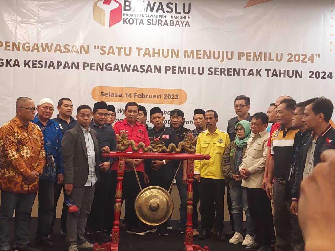 Setahun Jelang Pemilu 2024, Bawaslu Surabaya Soft Launching Dan Deklarasi Ikrar Damai Pemilu