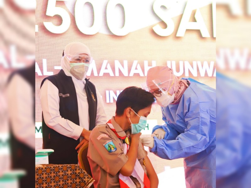 Peringatan HAN 2021, Gubernur Khofifah Ajak Lindungi Anak Jawa Timur dengan Gencarkan Vaksinasi Covid-19