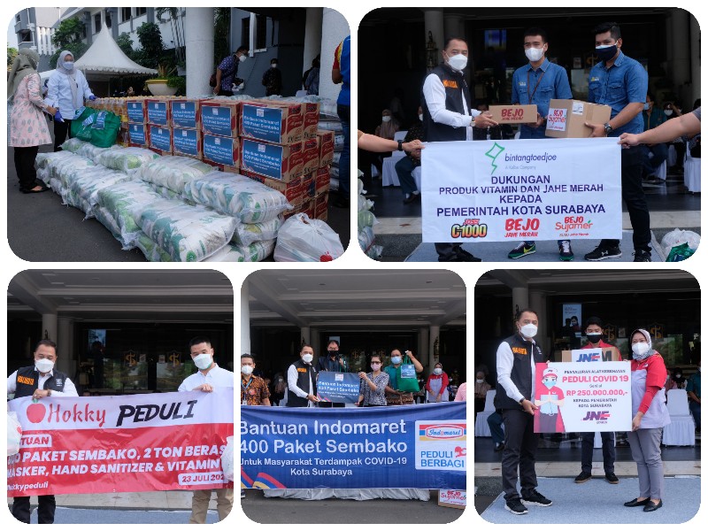 Bantuan Covid-19 terus Mengalir, Wali Kota Surabaya Eri Cahyadi Terima Donasi dari Lima Perusahaan Sekaligus