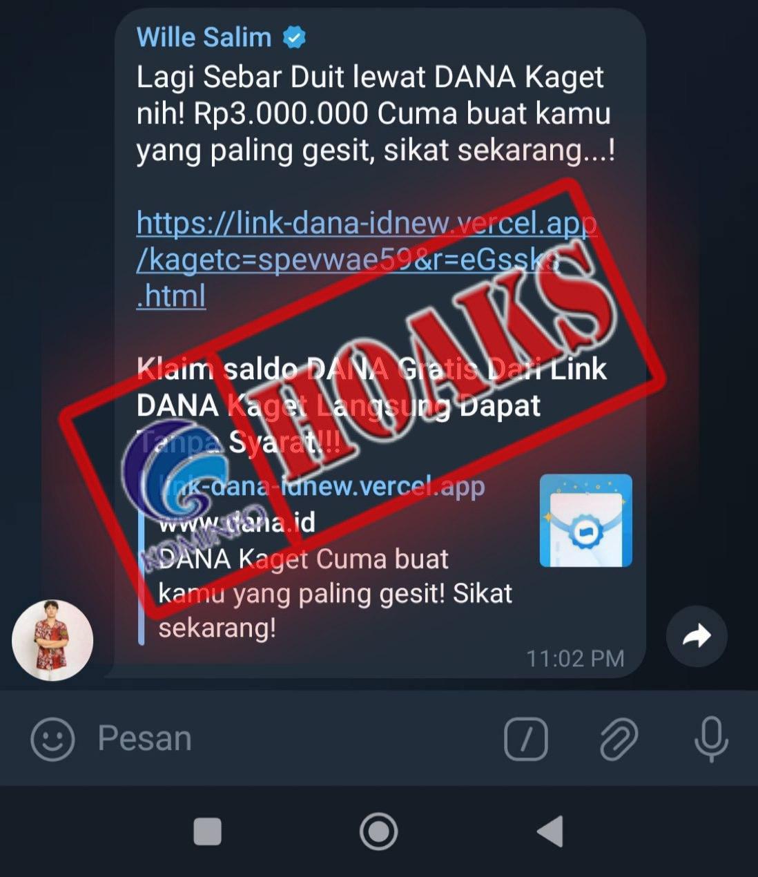 Beredar di Medsos, Penawaran Dana Kaget Mengatasnamakan Dana Indonesia, Hoaks atau Fakta?