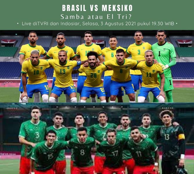 Link Live Streaming dan Prediksi Brasil vs Meksiko: Siapa Melaju ke Partai Final ke-3 Olimpiade Beruntun? Samba atau El Tri