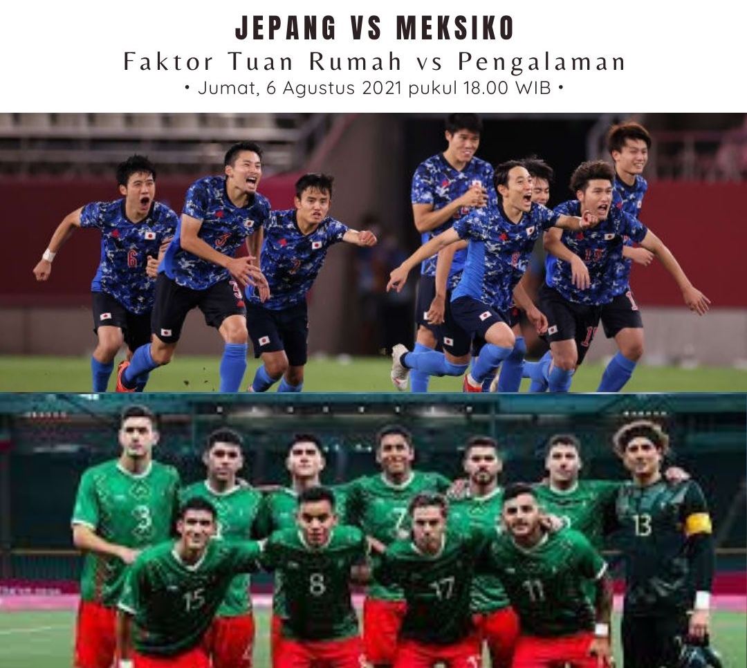 Prediksi Jepang vs Meksiko: Faktor Tuan Rumah vs Pengalaman demi Medali Perunggu Olimpiade Tokyo 2020