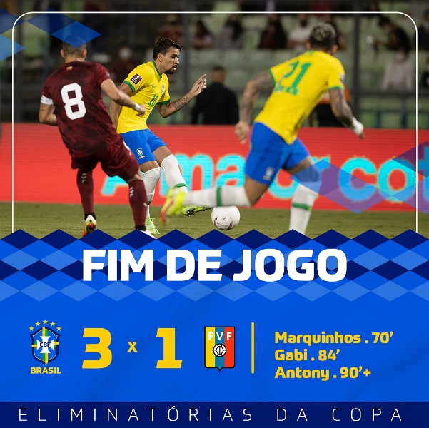Sempat Kecolongan, Brasil Lumat Venezuela 1-3, Pertahankan Rekor tak Terkalahkan