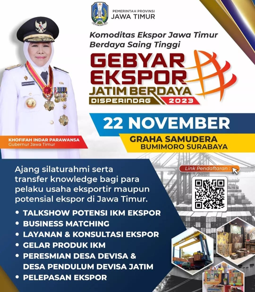 Pemprov Gelar Gebyar Ekspor Jatim Berdaya 2023, Seperti ini Keuntungannya