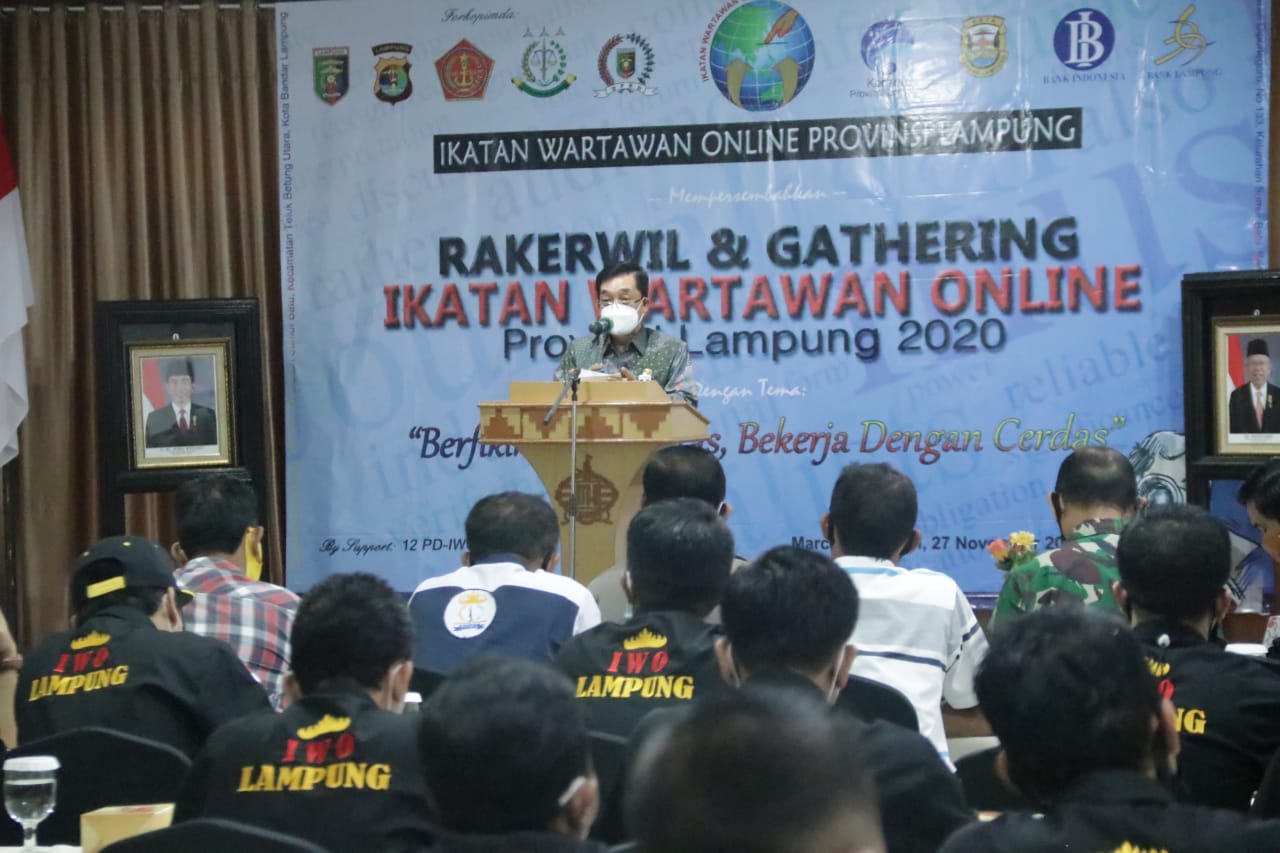Gubernur Lampung Buka Rakerwil Ikatan Wartawan Online (IWO)