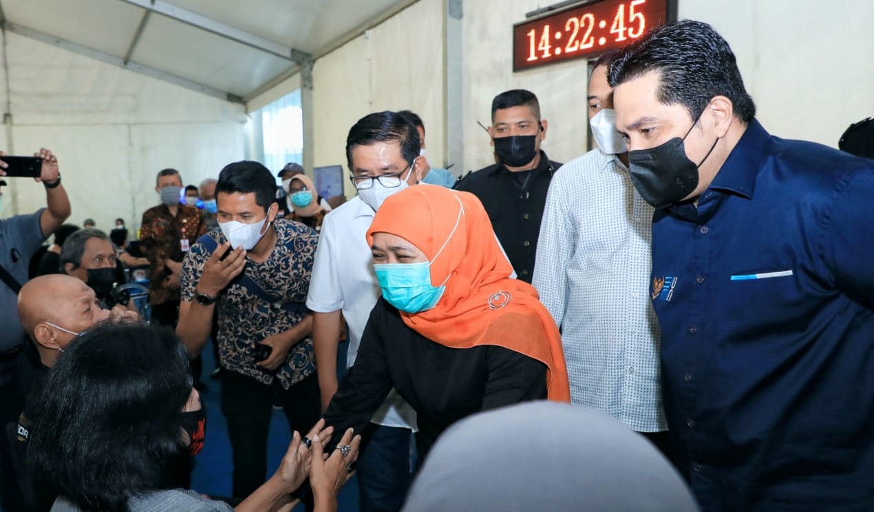 Sentra Vaksinasi, Erick Thohir : Siap Dukung Kebangkitan Jawa Timur