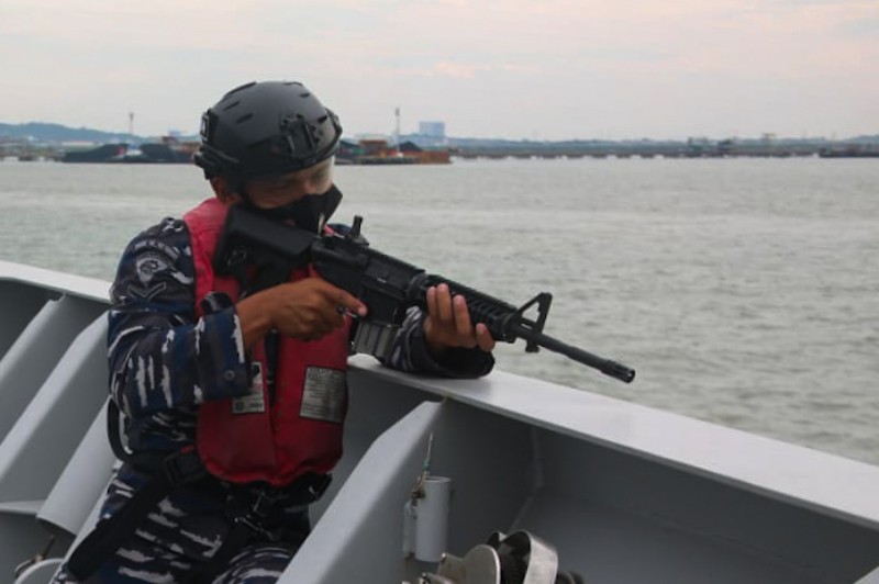 FOTO: Prajurit KRI REM-331 Intensif Berlatih Jelang Latopslagab 2021