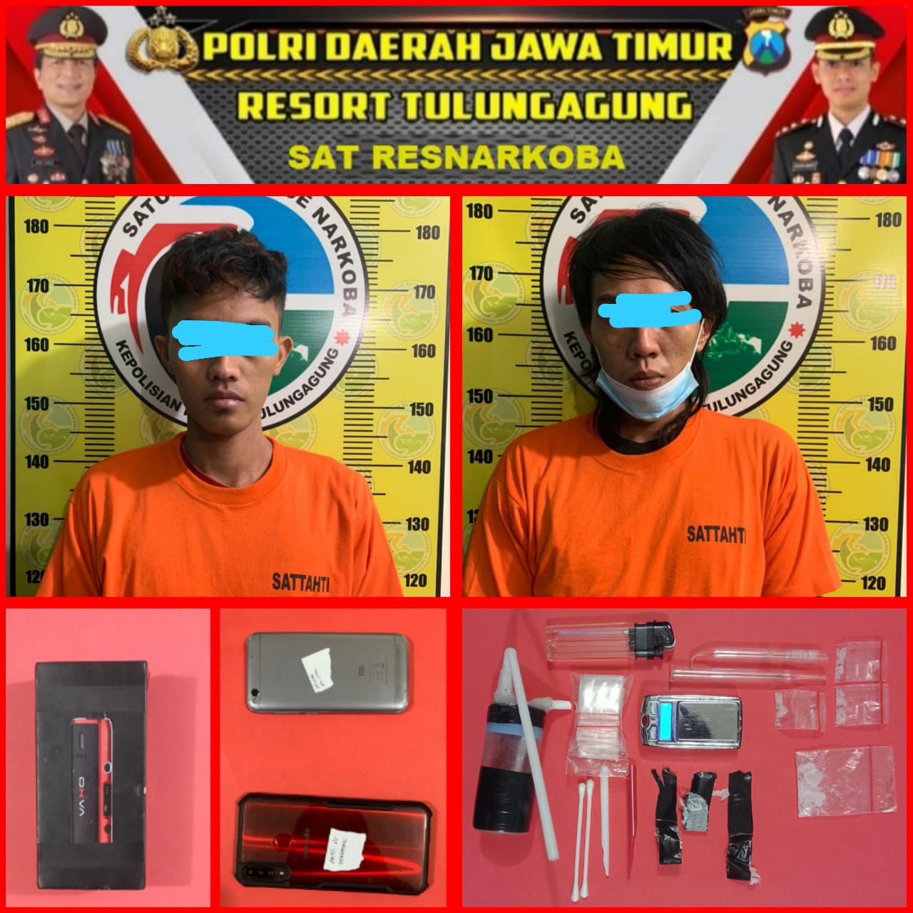 Edarkan Sabu-Sabu di Tulungagung, Upil dan Gondrong jadi Penghuni Hotel Prodeo