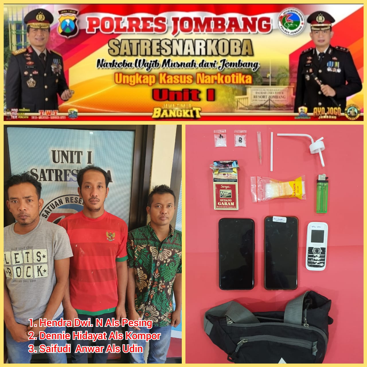 Empat Pelaku Narkoba Di Jombang Dibekuk Polisi