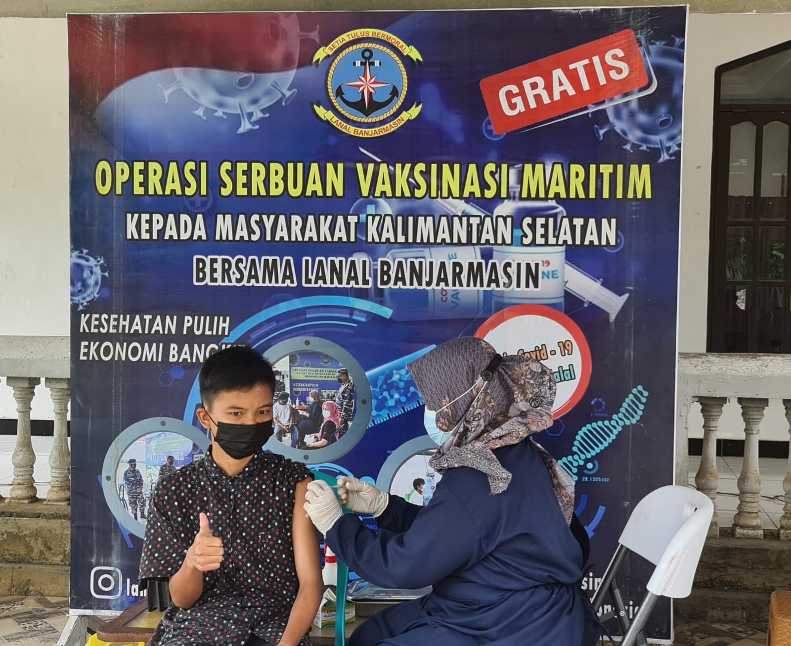 Lanal Banjarmasin Terus Berikan Vaksin Covid-19 ke Masyarakat