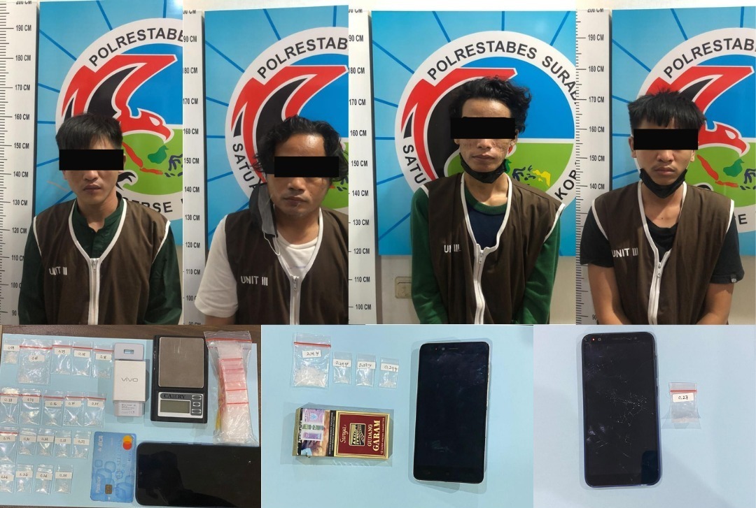 Empat Pengedar Diringkus, 9,68 Gram Sabu Disita