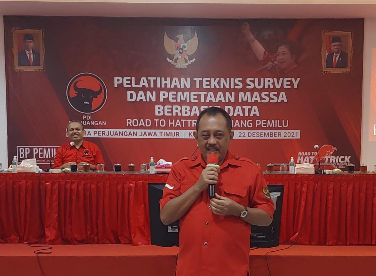 Sampaikan Materi Pelatihan BP Pemilu PDIP se-Jawa Timur, Wakil Walikota Armuji Tekankan Kekuasaan untuk Rakyat