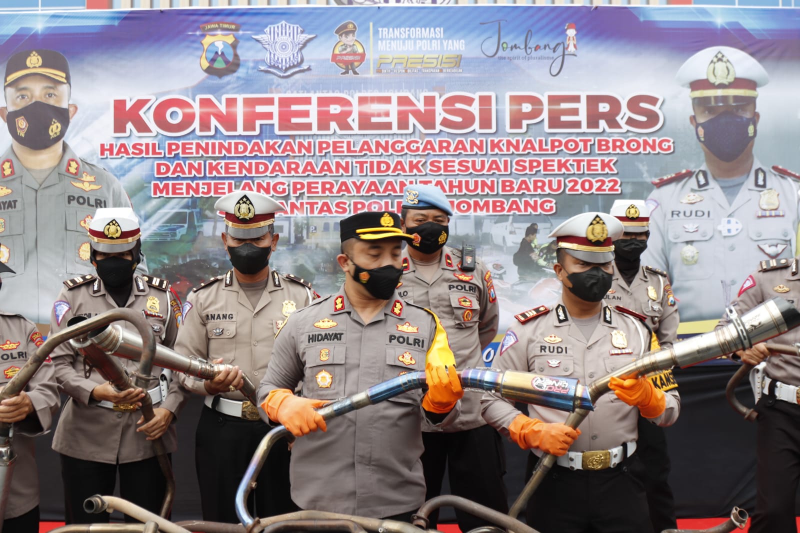 168 Kendaraan Roda Dua Berknalpot Brong Disita Satlantas Polres Jombang