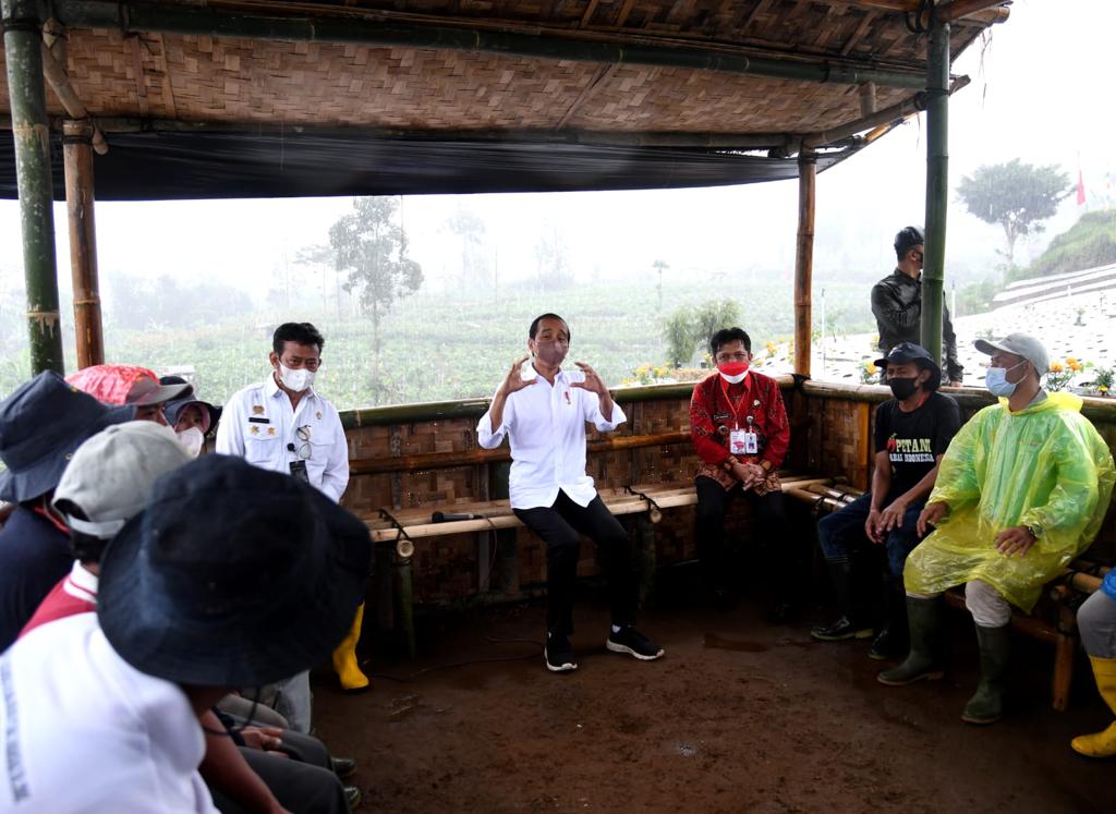 Dialog dengan Jokowi, Petani Wonosobo Beberkan Manfaat Lumbung Pangan