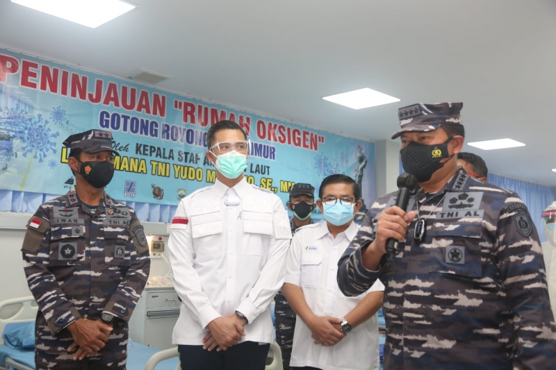 Resmikan Tempat Isolasi Terpusat dan Rumah Oksigen di Surabaya, KSAL: Mudah-mudahan Masyarakat Tidak ke Sini