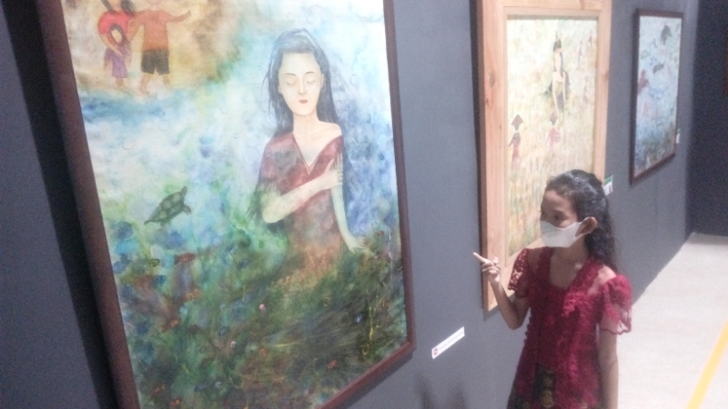 Bocah 10 Tahun Gelar Pameran Tunggal 50 Karya Lukisnya