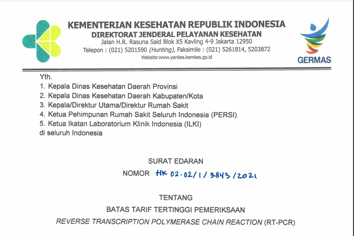 Tarif RT-PCR Diturunkan! Ini Harga Terbarunya untuk Dalam dan Luar Pulau Jawa-Bali