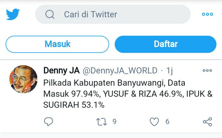 Quick Count LSI Denny JA: Istri Bupati Anas Menang di Pilkada Banyuwangi