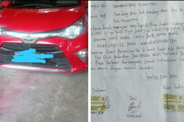 Modus Gadai Mobil di Lampung, Tipu Sahabat Puluhan Juta Rupiah