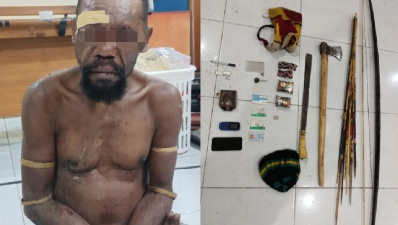 Polisi Bekuk Pelaku Utama Kerusuhan di Yahukimo Papua Sita Busur dan Kapak