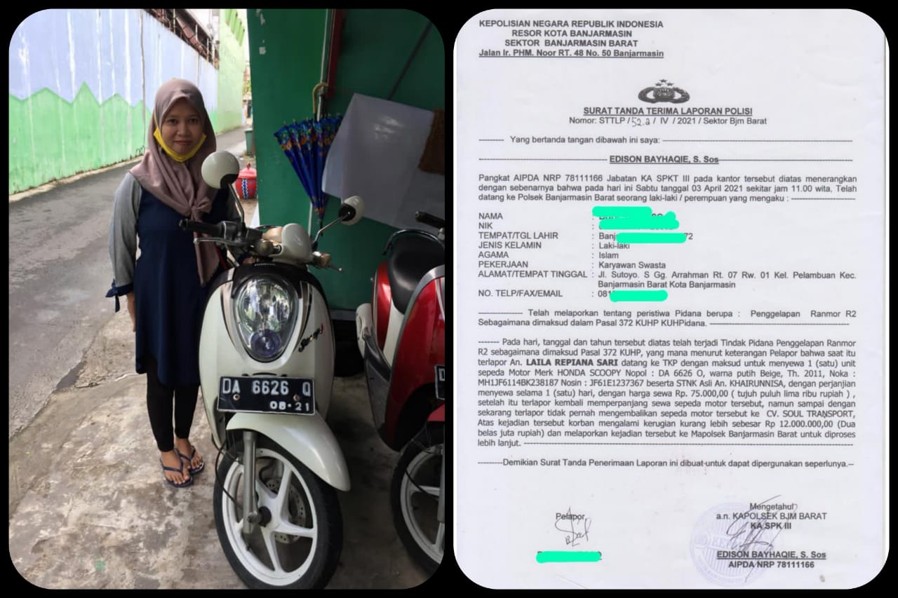 Wanita Hamil Sewa Motor di Banjarmasin, Oh, Ternyata Modus!