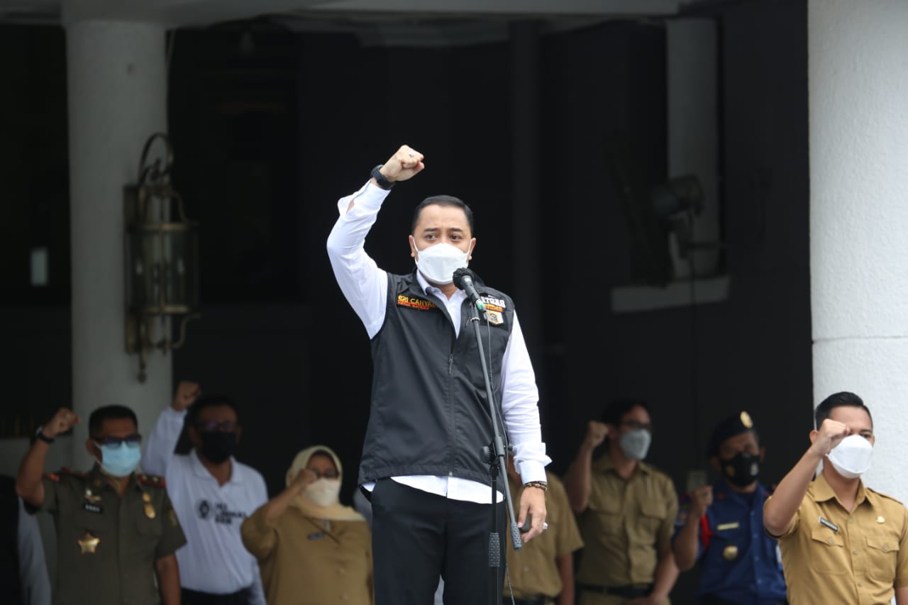 Serukan Takbir Tiga Kali, Wali Kota Surabaya Nyatakan Jihad Fi Sabilillah Hadapi Pandemi Covid-19