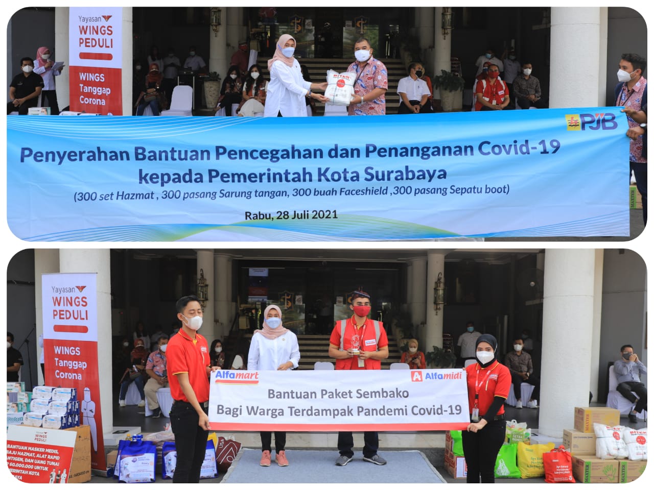 Bantu Penanganan Covid-19, berbagai Perusahaan terus Kumpulkan Bantuan di Balai Kota Surabaya
