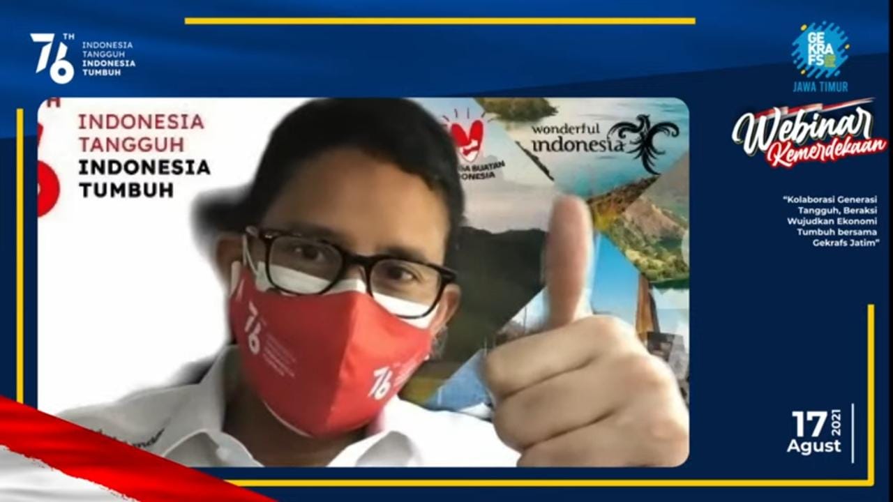 Menparekraf RI Sandiaga Uno Minta Gekrafs Lebih Masif Bantu Pelaku Ekraf di Jatim
