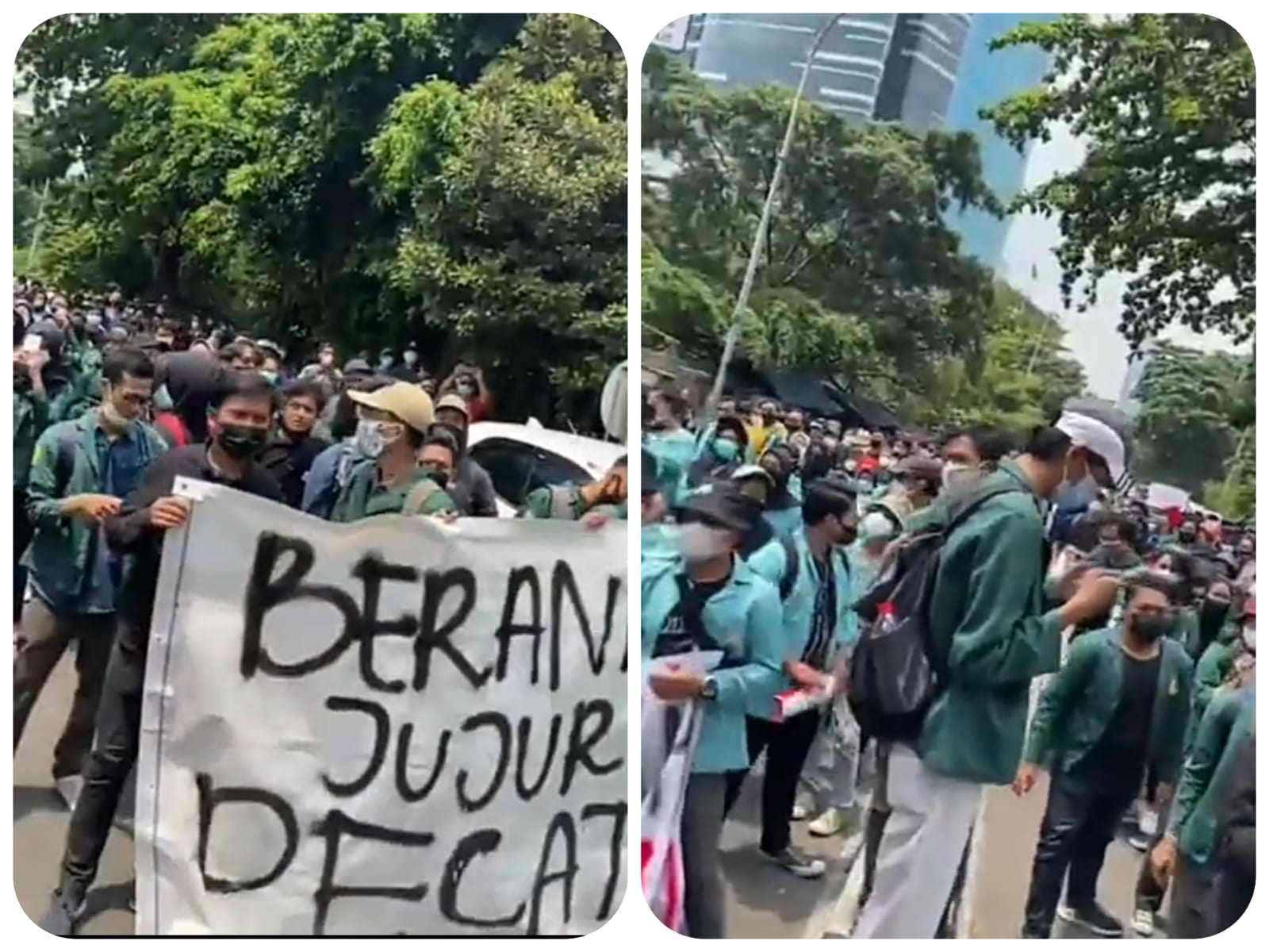 Saling Dorong dengan Polisi, Demo BEM SI Tuntut Pemulihan Status 57 Pegawai KPK Ricuh!