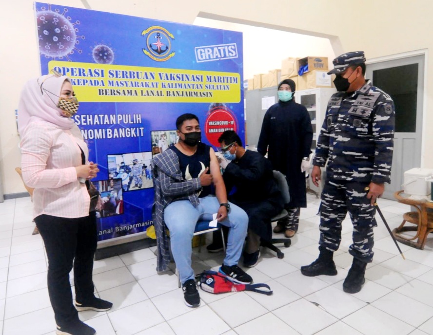 Meski telah Suntik Vaksin 14.457 Orang, Lanal Banjarmasin kembali Gelar Operasi Servak Maritim