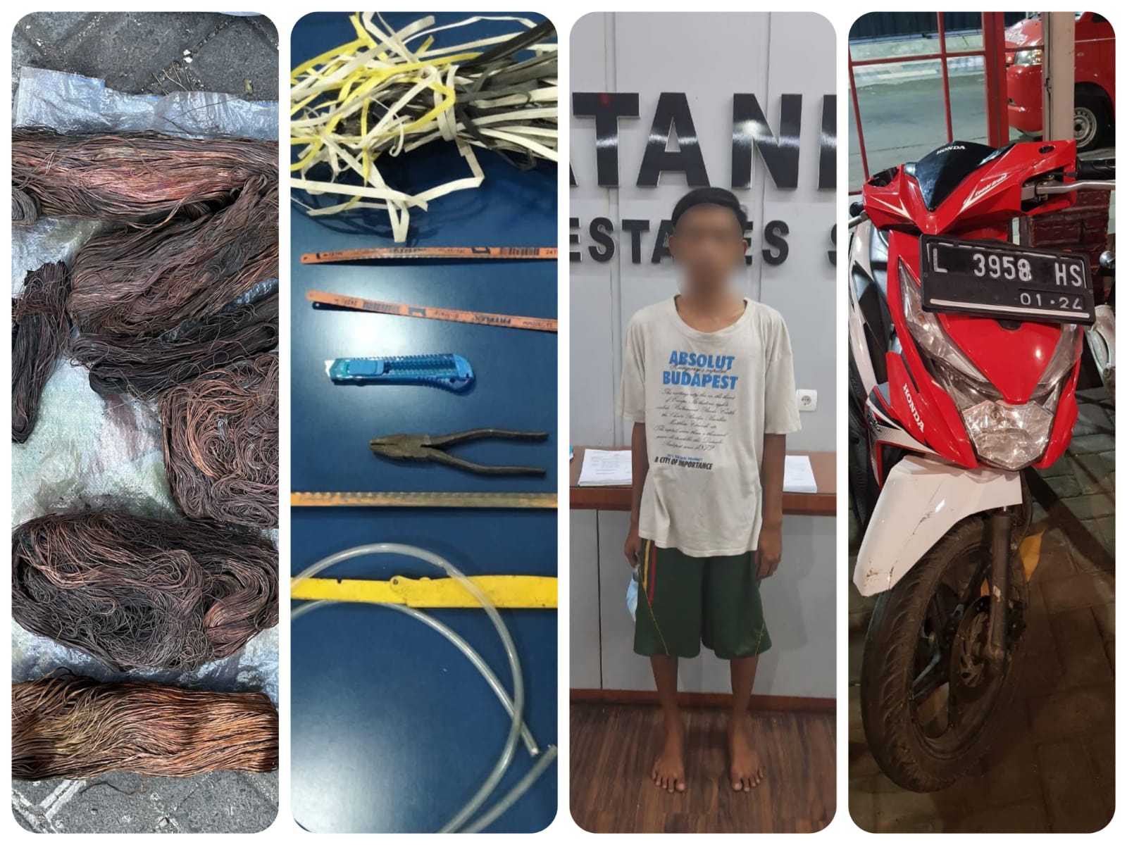 Gondol Kabel Telkom, Pemuda asal Surabaya Diringkus Polisi