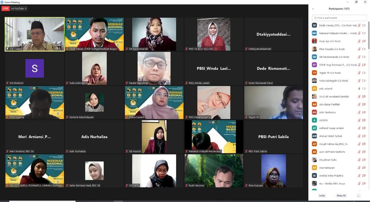 Mahasiswa STKIP Muhammadiyah Bogor Gelar Webinar Nasional Kebahasaan