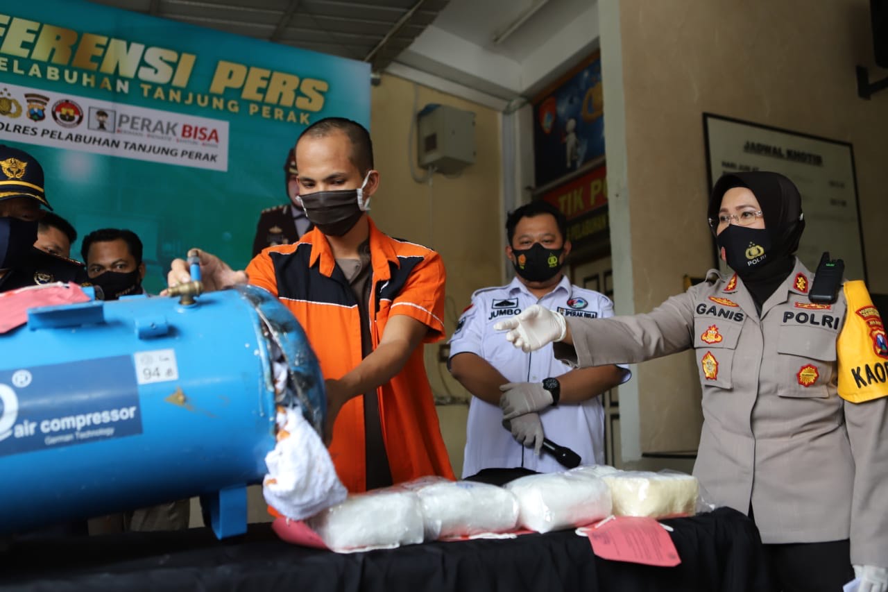 Penyelundupan Sabu 7,2 Kg dalam Kompresor asal Malaysia Digagalkan